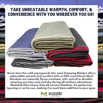 Amazon.com: M MCGUIRE GEAR Heavy Duty Wool Blanket, Survival